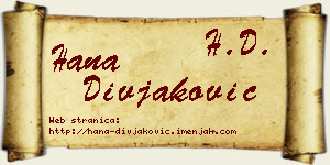 Hana Divjaković vizit kartica